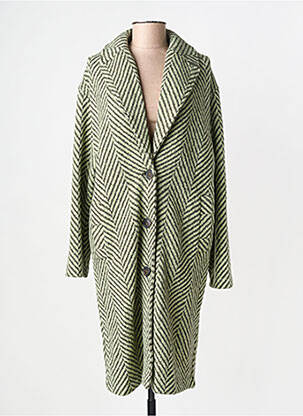 Palton lung croială dreaptă fără glugă verde MARIA BELLENTANI femme