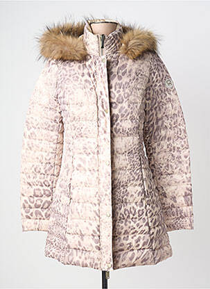 Geacă matlasată mâneci lungi cu glugă bej ANANKE femeie