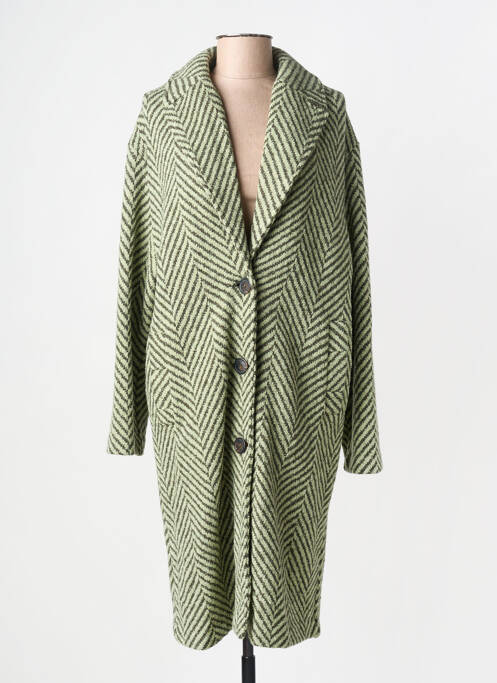 Palton lung croială dreaptă fără glugă verde MARIA BELLENTANI femme