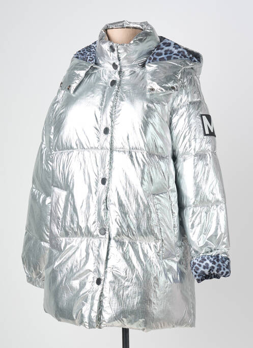 Geacă matlasată buzunare cu glugă argintiu LOLA CASADEMUNT femme