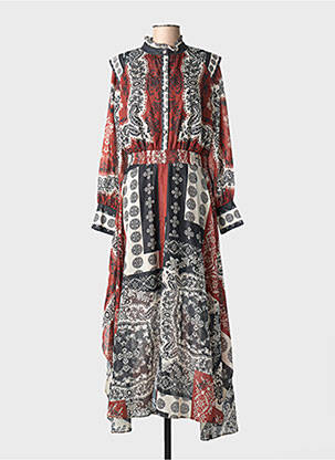 Rochie lungă mâneci lungi mâneci lungi maro LESLIE femme