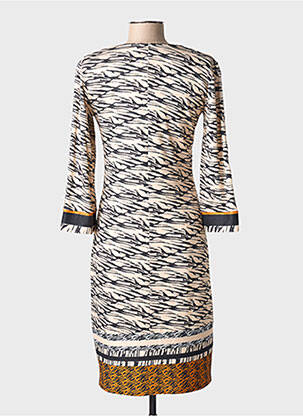 Rochie midi mâneci 3/4 mâneci 3/4 bej GEVANA femeie