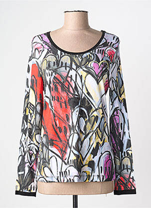 Tricou imprimeu fantezie mâneci lungi negru DOLCEZZA femme