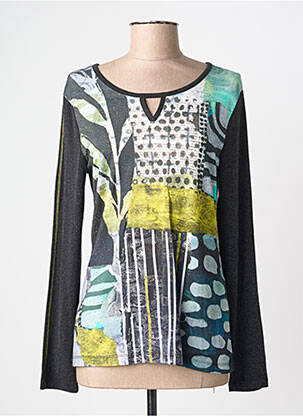 Tricou imprimeu fantezie mâneci lungi gri DOLCEZZA femme