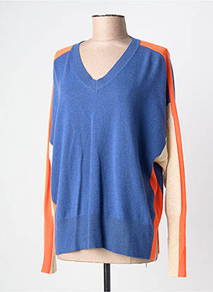 Pulover guler în v mâneci lungi albastru ESTHEME femme