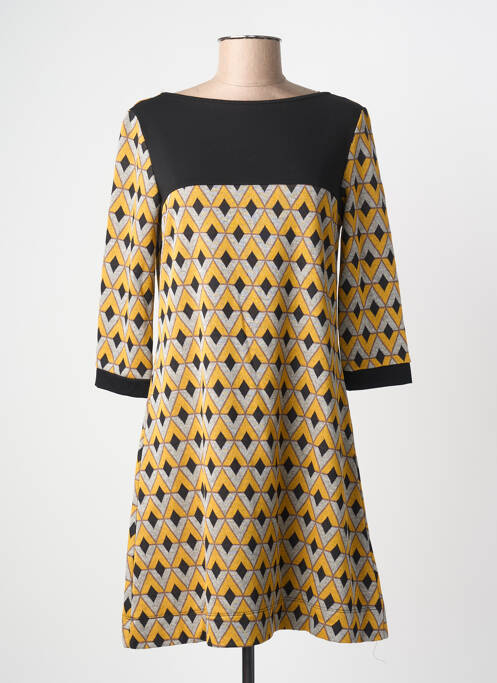 Rochie scurtă mâneci 3/4 mâneci 3/4 galben ELEONORA AMADEI femme