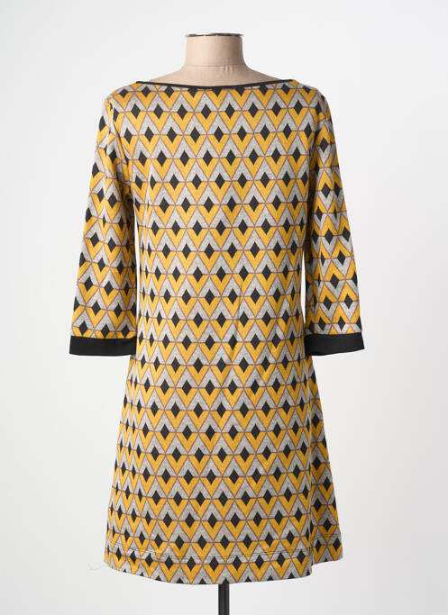 Rochie scurtă mâneci 3/4 mâneci 3/4 galben ELEONORA AMADEI femme