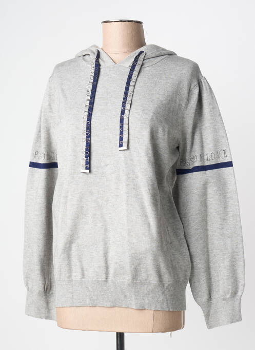 Hanorac cu glugă mâneci lungi mâneci lungi gri PASSIONI femme