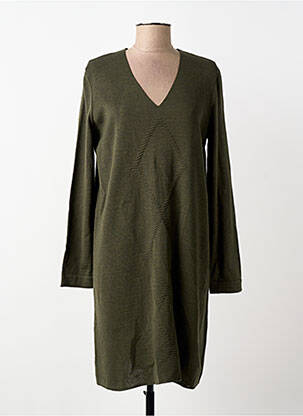 Rochie pulover guler în v mâneci lungi verde MARIA BELLENTANI femeie