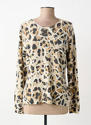 Pulover croială cambrată mâneci lungi bej FUEGO WOMAN femme