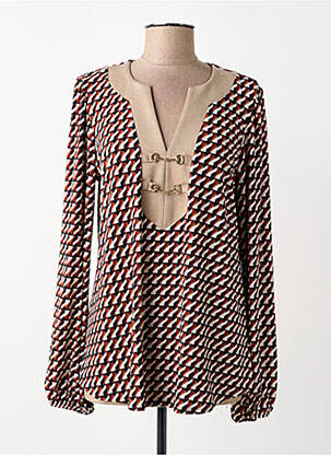 Top croială cambrată mâneci lungi maro JOSEPH RIBKOFF femme