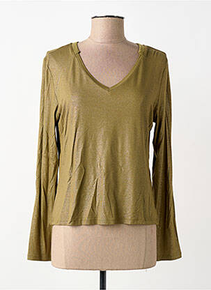 Top elasticitate mâneci lungi verde EVA KAYAN femme