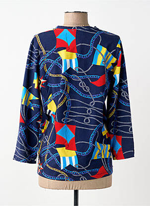 Tricou mâneci 3/4 mâneci 3/4 albastru LEO & UGO femeie