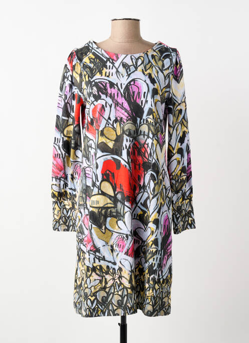 Rochie midi imprimeu floral mâneci lungi negru DOLCEZZA femme