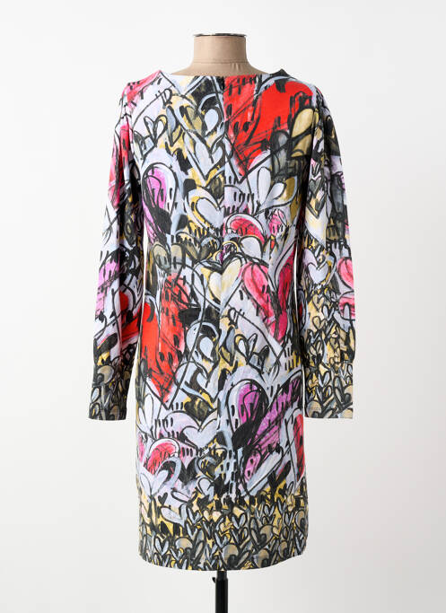 Rochie midi imprimeu floral mâneci lungi negru DOLCEZZA femme