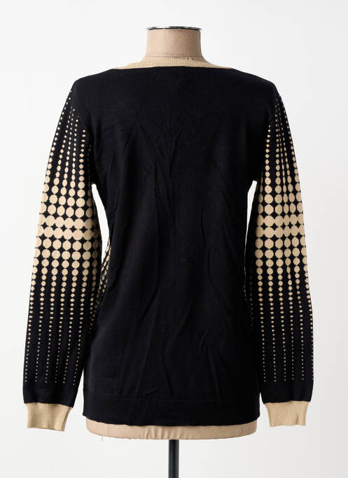 Pulover guler în v mâneci lungi negru LEO & UGO femme