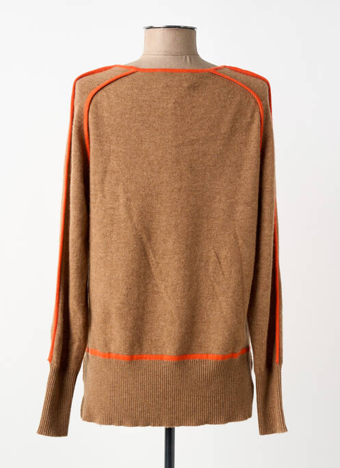 Pulover tunică elasticitate mâneci lungi maro LEO & UGO femme