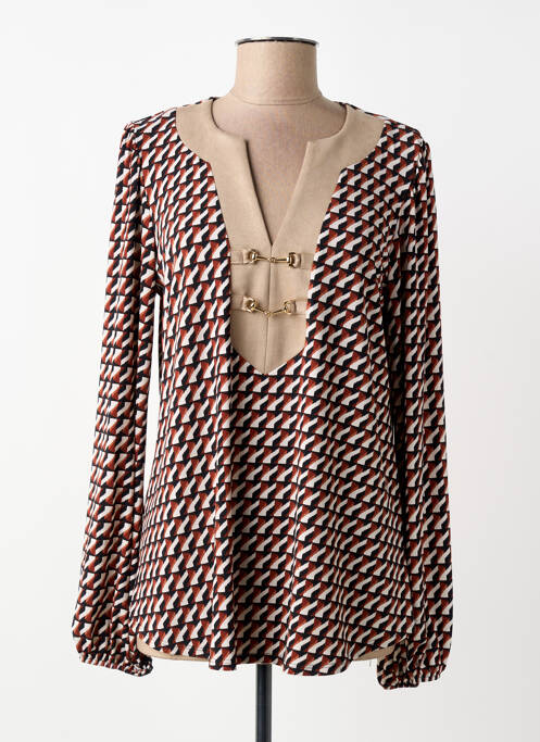 Top croială cambrată mâneci lungi maro JOSEPH RIBKOFF femme