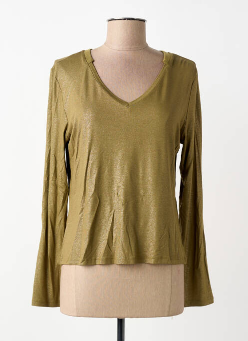 Top elasticitate mâneci lungi verde EVA KAYAN femme