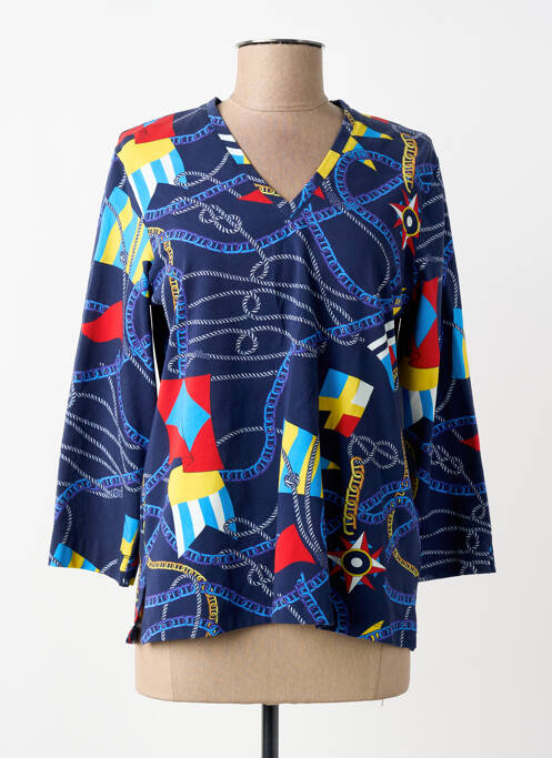 Tricou mâneci 3/4 mâneci 3/4 albastru LEO & UGO femme