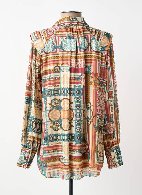 Tunică mâneci lungi imprimeu fantezie bej LESLIE femme