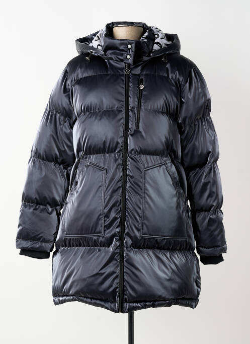 Geacă matlasată buzunare cu glugă gri DOLCEZZA femme