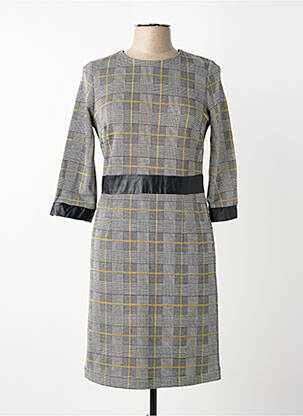 Rochie midi mâneci 3/4 mâneci 3/4 gri ELEONORA AMADEI femme