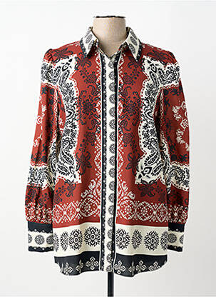 Cămașă imprimeu fantezie mâneci lungi maro LESLIE femme