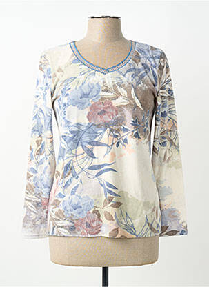 Pulover croială cambrată mâneci lungi albastru GEVANA femme