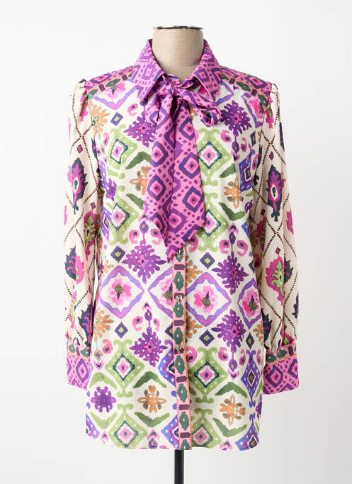 Cămașă imprimeu fantezie mâneci lungi violet LESLIE femme