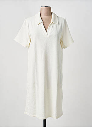 Rochie midi mâneci scurte mâneci scurte bej CREAM femme