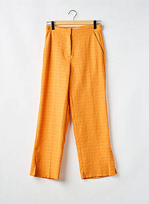 Pantalon drept talie cu cleme mărime normală portocalie H&M femeie