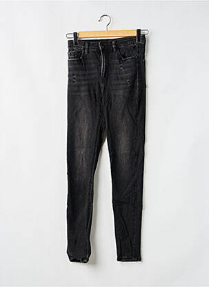 Blugi skinny efect uzat decolorat talie înaltă negru STRADIVARIUS femeie