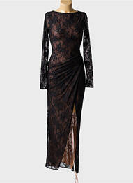 Rochie lungă mâneci lungi mâneci lungi negru HOUSE OF CB LONDON femme