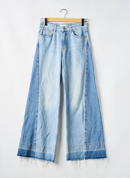 Blugi cu croială evazată elasticitate talie înaltă albastru ZARA femme