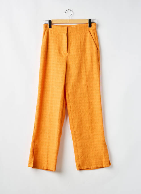 Pantalon drept talie cu cleme mărime normală portocaliu H&M femme