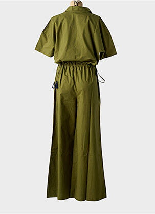 Salopetă-pantalon închidere cu nasturi pe față mâneci scurte verde MARE DI LATTE femeie