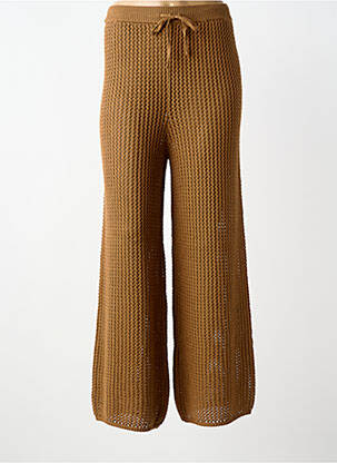 Pantalon evazat talie elastică maro PORTOFINO femeie