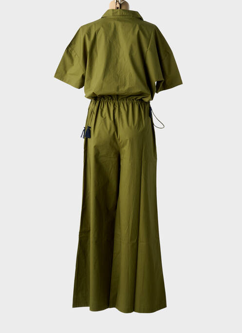 Salopetă-pantalon închidere cu nasturi pe față mâneci scurte verde MARE DI LATTE femme
