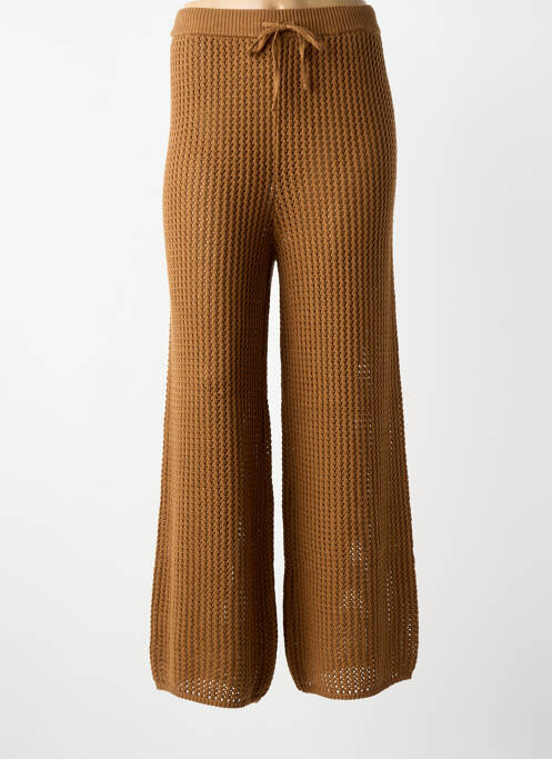 Pantalon evazat talie elastică maro PORTOFINO femme