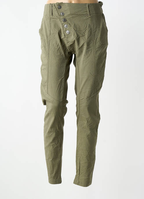 Pantalon slim talie elastică verde NÜ femme