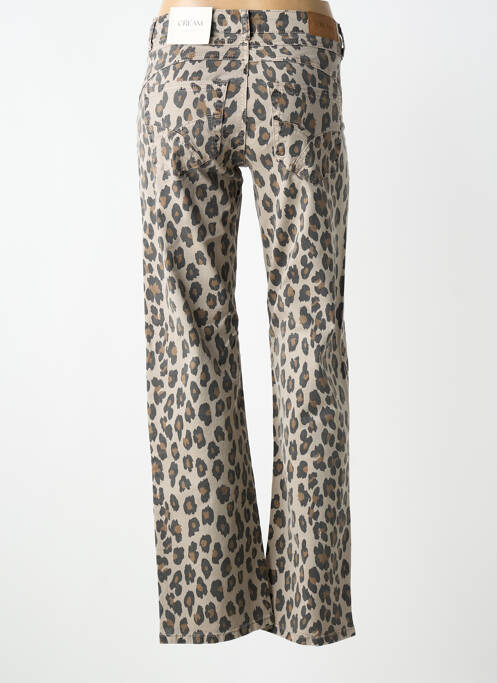 Pantalon drept închidere cu fermoar sub clapetă cu nasturi bej CREAM femme