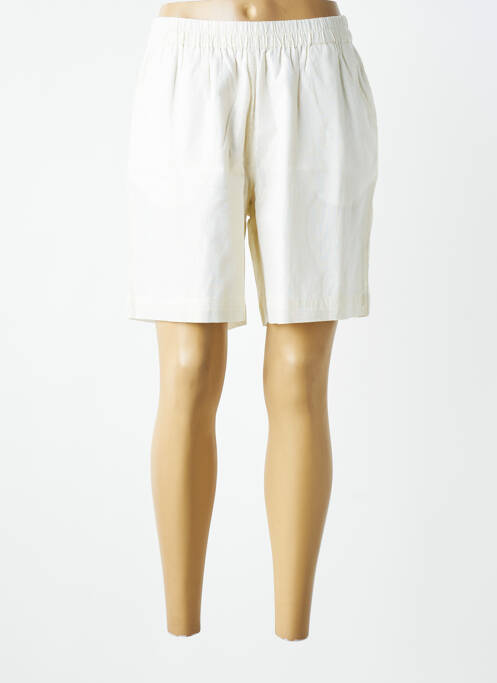 Șort croială dreaptă alb CREAM femme
