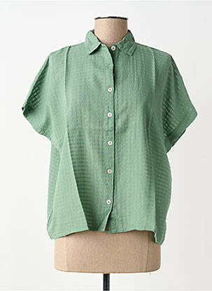 Cămașă mâneci scurte mâneci scurte verde DROLATIC femme