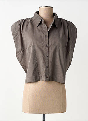 Cămașă mâneci scurte mâneci scurte gri NÜ femme