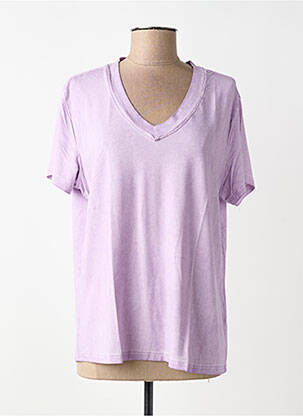 Tricou guler în v mâneci scurte violet NÜ femme