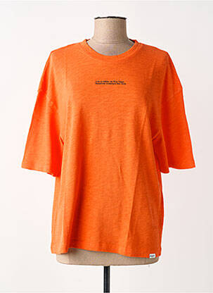 Tricou croială dreaptă mâneci scurte portocalie PENN & INK N.Y femeie