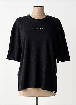 Tricou croială dreaptă mâneci scurte negru PENN & INK N.Y femeie