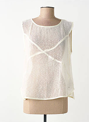 Top croială fluidă fără mâneci bej NÜ femme