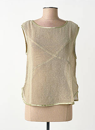 Top croială fluidă fără mâneci verde NÜ femme